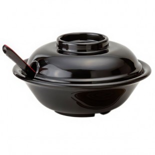 GET B-720-BK 16 oz. Black Fuji Bowl with Lid - 24/Case