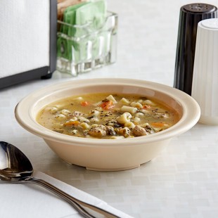 Acopa Foundations 12 oz. Tan Narrow Rim Melamine Bowl - 12/Case