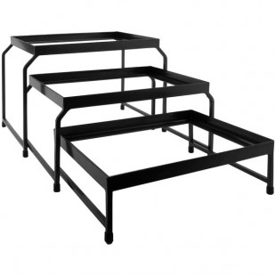 GET Urban Renewal 3-Piece Metal Gray Rectangular Nesting Stand Set GET Urban Renewal 3-Piece Metal Gray Rectangular Nesting Stand Set