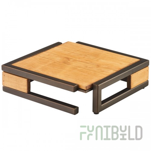 Cal-Mil 3902-3-84 Sierra Bronze Metal and Rustic Pine Square Riser - 12