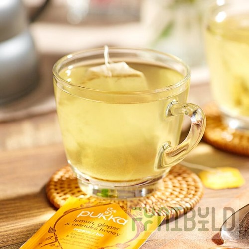 Pukka Organic Lemon, Ginger, and Manuka Honey Herbal Tea Bags - 80/Case