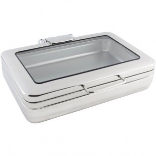 Bon Chef 20307 8 Qt. Stainless Steel Hinged Top Full Size Induction Chafer with Glass Window Bon Chef 20307 8 Qt. Stainless Steel Hinged Top Full Size Induction Chafer with Glass Window