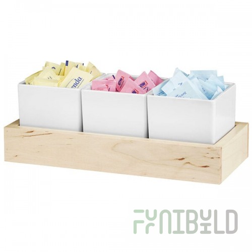 Cal-Mil Blonde Condiment Organizer with 3 Melamine Jars