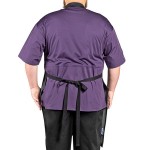 Uncommon Chef 3114 Zig Zag Denim Customizable 100% Cotton Renegade Bib Apron with Black Webbing and 3 Pockets - 34