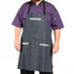 Uncommon Chef 3114 Zig Zag Denim Customizable 100% Cotton Renegade Bib Apron with Black Webbing and 3 Pockets - 34