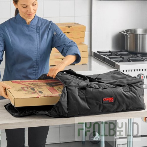 Cambro GBP318110 Customizable Insulated Black Pizza Delivery GoBag® - Holds up to (3) 18