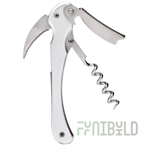 Franmara 3250-67 Archimedes Stainless Steel Waiter's Corkscrew with Anodized Silver Handle