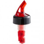 TableCraft 1.5 oz. Red Spout / Yellow Tail Measured Liquor Pourer with Collar 2249A - 12/Pack