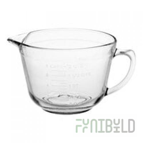 Anchor Hocking 91557AHG17 2 Qt. (8 Cups) Glass Measuring Cup / Batter Bowl with Red Lid