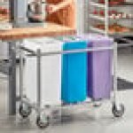 Baker's Lane 30 Gallon / 480 Cup Mobile Triple Ingredient Bin - White / Blue / Purple