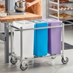 Baker's Lane 30 Gallon / 480 Cup Mobile Triple Ingredient Bin - White / Blue / Purple
