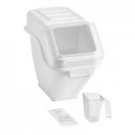 Baker's Lane 30 Gallon / 480 Cup Mobile Triple Ingredient Bin - White / Blue / Purple