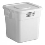 Baker's Lane 30 Gallon / 480 Cup Mobile Triple Ingredient Bin - White / Blue / Purple