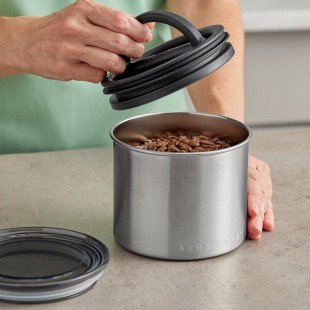 Planetary Design Airscape 10 oz. Brushed Stainless Steel Round Airtight Food Storage Container AS0104