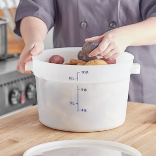 Vigor 12 Qt. White Round Polyethylene Food Storage Container Vigor 12 Qt. White Round Polyethylene Food Storage Container