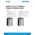 Danby DAR044A6BSLDBO Contemporary Classic 4.4 cu. ft. Stainless Steel Solid Door Reach-In Outdoor Refrigerator