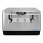 Coldbreak JOCK-2TF-SS54 Stainless Steel 2 Faucet 54 Qt. Insulated Jockey Box with Front Inputs and 50 ft. Coils