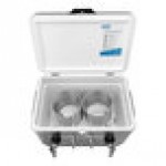 Coldbreak JOCK-2TF-SS54 Stainless Steel 2 Faucet 54 Qt. Insulated Jockey Box with Front Inputs and 50 ft. Coils