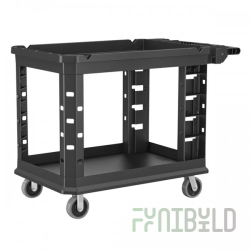 Suncast PUCSD2645 Black Two-Shelf Heavy-Duty Utility Cart - 48 3/4
