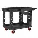 Suncast PUCSD2645 Black Two-Shelf Heavy-Duty Utility Cart - 48 3/4 Suncast PUCSD2645 Black Two-Shelf Heavy-Duty Utility Cart - 48 3/4