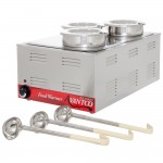 Avantco Triple Well 4 Qt. Countertop Food Warmer with 3 Insets, 3 Covers, and 3 Ladles - 120V, 1200W