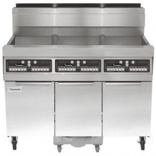 Frymaster SCFHD350G 150 lb. 3 Unit Liquid Propane Floor Fryer System with CM3.5 Controls and Filtration System - 300,000 BTU