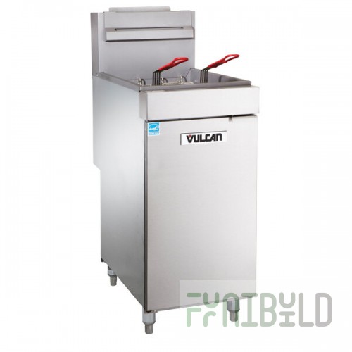 Vulcan 1VEG35M-1 Natural Gas 35-40 lb. Floor Fryer with Millivolt Controls - 70,000 BTU