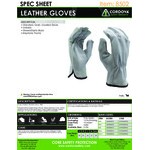 Cordova Gray Standard Grain Goatskin Leather Driver's Gloves with Keystone Thumbs - Vendpacked - Large - Pair