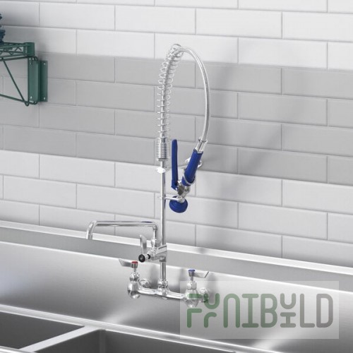Waterloo 1.15 GPM Low Profile Wall-Mount Pre-Rinse Faucet with 8