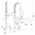 Waterloo 1.15 GPM Low Profile Wall-Mount Pre-Rinse Faucet with 8 Waterloo 1.15 GPM Low Profile Wall-Mount Pre-Rinse Faucet with 8