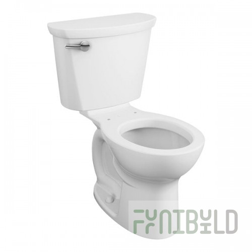 American Standard Cadet PRO 215BB004.020 White Vitreous China Floor-Mount Chair Height Round Toilet and 10