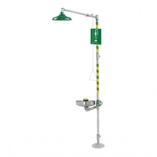 Haws Axion MSR 8309WC Barrier-Free Emergency Shower and Eye / Face Wash Station with Stainless Steel Bowl