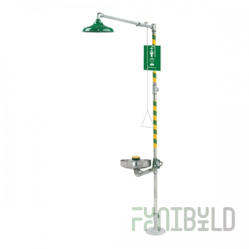 Haws Axion MSR 8309WC Barrier-Free Emergency Shower and Eye / Face Wash Station with Stainless Steel Bowl