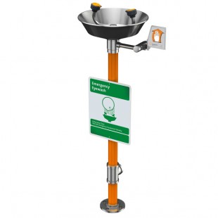Guardian Equipment G1894 Pedestal Mounted All Stainless Steel Eyewash Station with Bowl