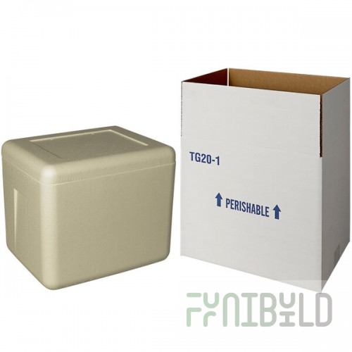 Insulated Shipping Box with Biodegradable Cooler 14 1/8