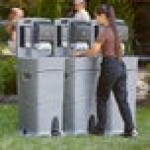 Lavex 16 Gallon Single Mobile Hand Wash Station with Foam Soap and Paper Towel Dispenser