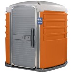 PolyJohn SA1-1011 We'll Care III Orange Wheelchair Accessible Portable Restroom - Assembled