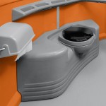 PolyJohn SA1-1011 We'll Care III Orange Wheelchair Accessible Portable Restroom - Assembled