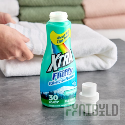 XTRA Nice'N Fluffy 25 oz. Mountain Rain Liquid Fabric Softener - 12/Case