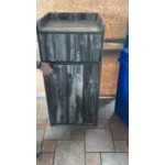 BFM Seating 35 Gallon Antique Wash Square Waste Receptacle Enclosure