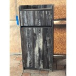 BFM Seating 35 Gallon Antique Wash Square Waste Receptacle Enclosure