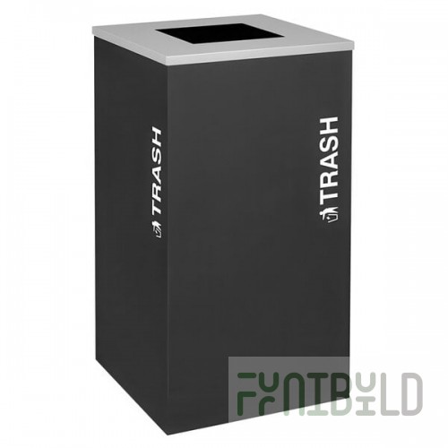 Ex-Cell Kaiser RC-KDSQ-T BLX Kaleidoscope Collection Black Texture 24 Gallon Customizable Square Trash Can