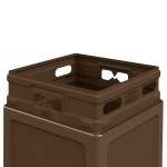 Commercial Zone 732137 PolyTec 42 Gallon Square Brown Trash Can