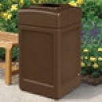Commercial Zone 732137 PolyTec 42 Gallon Square Brown Trash Can
