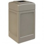 Commercial Zone 732137 PolyTec 42 Gallon Square Brown Trash Can