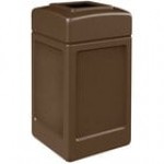 Commercial Zone 732137 PolyTec 42 Gallon Square Brown Trash Can