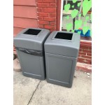 Commercial Zone 732137 PolyTec 42 Gallon Square Brown Trash Can