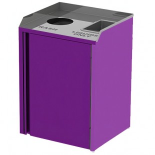 Lakeside 3420P Rectangular Stainless Steel Liquid / Cup Refuse Station with Top Access and Purple Laminate Finish - 26 1/2