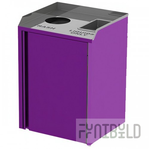 Lakeside 3420P Rectangular Stainless Steel Liquid / Cup Refuse Station with Top Access and Purple Laminate Finish - 26 1/2