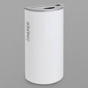 Ex-Cell Kaiser RC-KDHR-P BT-WHT Black Tie Kaleidoscope White Gloss Half Round 8 Gallon Paper Receptacle Ex-Cell Kaiser RC-KDHR-P BT-WHT Black Tie Kaleidoscope White Gloss Half Round 8 Gallon Paper Receptacle